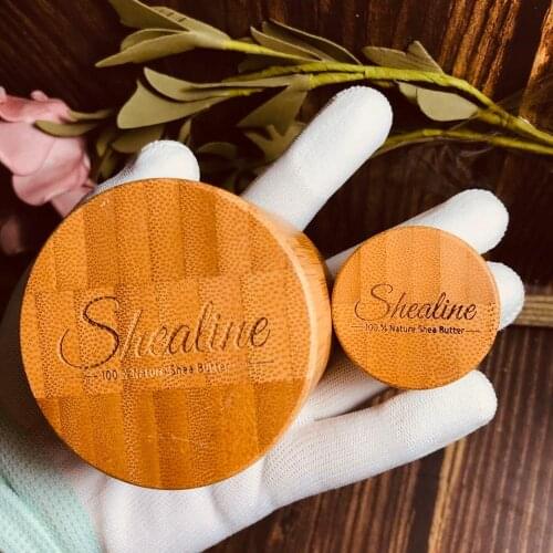 OEM Print Logo On Bamboo Cosmetic Packaging 250G 30G 50G Bamboo Container Body Butter Bamboo Jar Glass Inner For Skin Care Cream