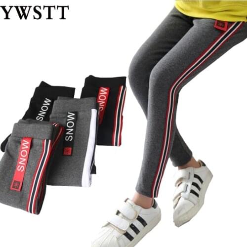 Girls Autumn Pants Children Girl Color Bar Pants 2018 New leggings girls kids Child Long Pants