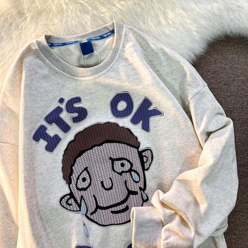 Autumn O Neck Thin Hoodies Sweatshirt It Is Ok Design Long Sleeve Loose Couple Top Coats Ins Streetwear Hiphop Harajuku Hoodies