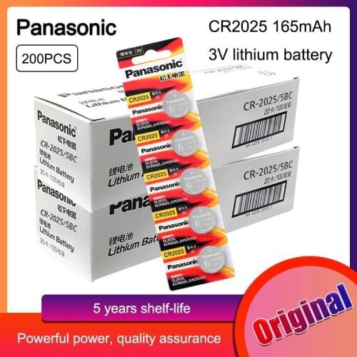 PANASONIC 200pc Original Cr2025 CR 2025 Battery BR2025 DL2025 KCR2025 3v Button Battery Coin Cell For Car Toy Lithium Battery