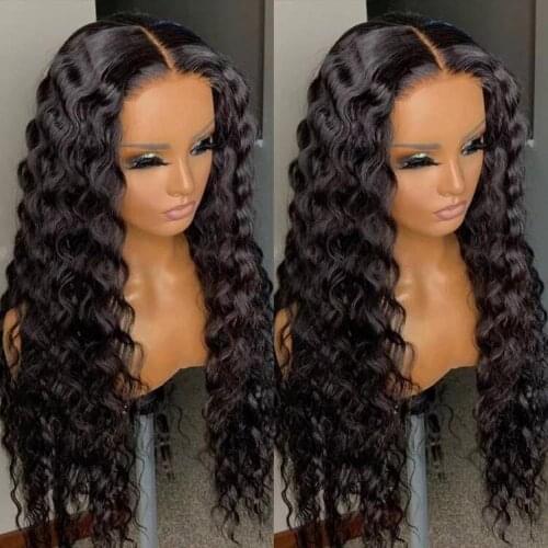 Hd Lace Frontal Wig 13x4 Lace Front Wig Human Hair 32 Inch Deep Wave Transparent Lace Human Hair Wigs HD Lace 4x4 Closure Wig