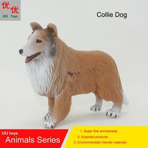 Hot toys:Big Collie Dog simulation model Animals kids toys children educational props