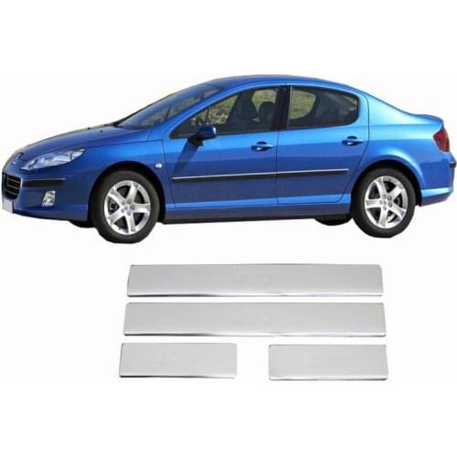 Stainless Steel Car Door Sill Plate Protectors-Door Entry Guards Peugeot 407 2004 2005 2006 2007 2008 2009 2010
