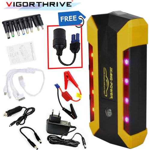 Auto Battery Booster 600A Emergency Starting Device Car Jump Starter For Petrol Car Power Bank SOS Light Portable LCD Display