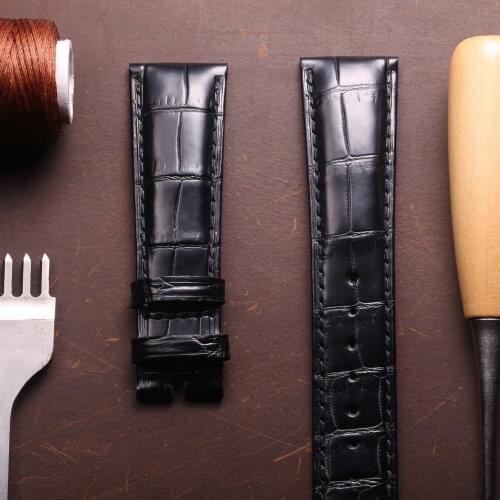 Alligator Grain Watchbands for OMEGA Watch Band Blue Crocodile Bracelet Strap Replacement 19mm 20mm 21mm