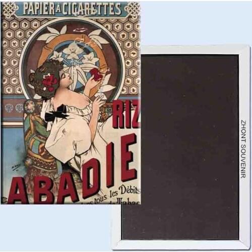 Alphonse Mucha Abadie cigarettes rolling paper 24120 Retro nostalgia fridge magnets