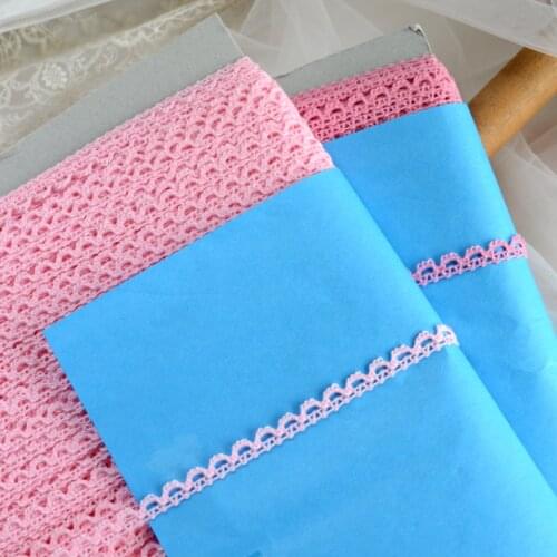 2 Meters Width 0.8cm 100% Cotton Pink Rose Red Lace Fabric Guipure Exquisite Lace Trim Ribbon DIY Clothing Sewing Accessories