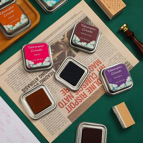 JIANWU Retro Oily Quick-Drying Square Ink Pad Stamps Stationery DIY Journal Scrapbooking Multifunction Inkpad Craft Supplies