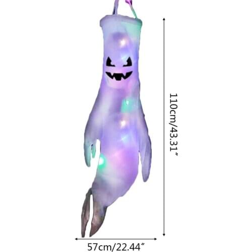 LED Light Ghost Windsock Halloween Decoration Garden Decor Scene Layout Props Home Outdoor Festival Party Supplies