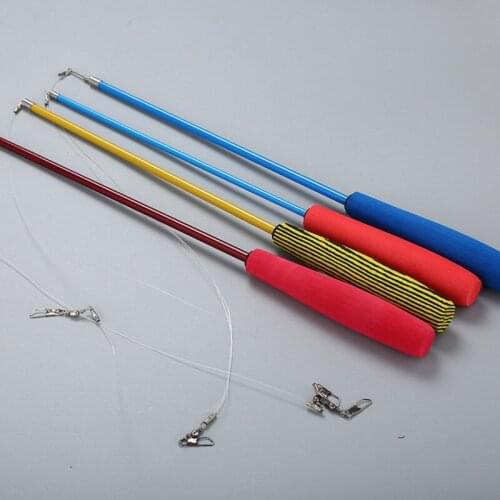 Pet Dog Pet Cat Three-section Telescopic Funny Cats Sticks Black Handle Powder Stick Pets Funny Cats Stick Life Product Supplies