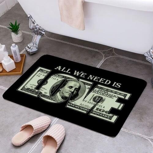 All we need is money love 3D Print Doormats Rectangle Non-Slip DoorMat Bedroom Kitchen Entrance Print Door rugs Dropshipping