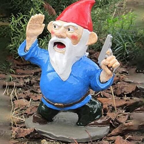 Funny Resin Figurines Naughty Garden Gnome Garden Decoration Statue Gnome Decoration War Dwarf Figurines Decoartion Garden Statu