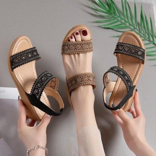 Big Size 35-40 New Ladies Flat Platform Summer Sandals Mixed Colors Wedges Sandals Women 2021 Casual Light Beach Shoes Woman