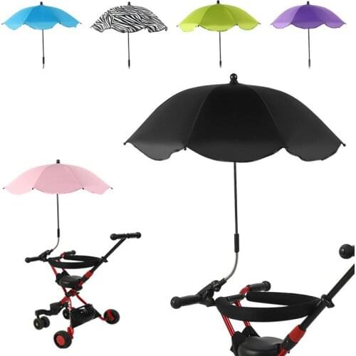 UV Protection Sunscree Rainproof Baby Umbrella Infant Stroller Accessories Adjustable Kids Stroller Umbrella Shade Canopy Covers