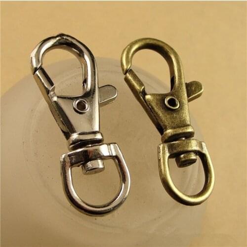 10pcs/set Big Size Retro Lobster Swivel Clasp For Key Ring Necklace Chain Antique Bronze Vintage Lobster Clasp Hook DIY