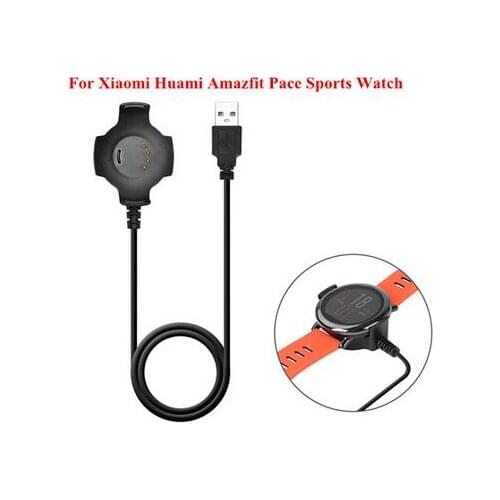 100pcs 5V / 300mA 1M Black USB Charging Cable Cradle Charger For Xiaomi Huami Amazfit pace Smart Watch Smart Accessories
