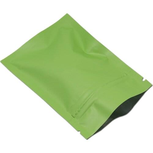 200Pcs Matte Green Mylar Foil Zip Lock Packing Bag Resealable Zipper Aluminum Foil Retails Candy Tea Nuts Packaging Bags