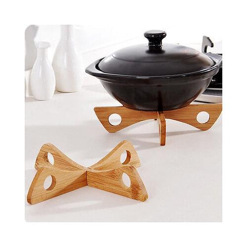 2020 Bamboo Foldable Non-slip Heat Resistant Pad Holder Removable Cooking Bowl Kitchen Accessories Pad Pot Mat Holder Pan Mats