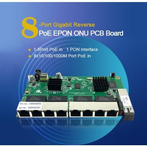 Reverse PoE 8GE GEPON ONU FTTB MDU 8*10/100/1000M EPON ONU Reverse POE outdoor application surge protection RPOE EPON ONU