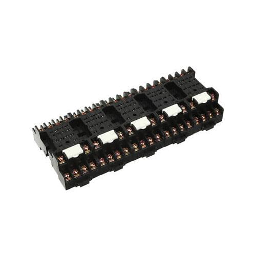 5Pcs 14 Pin 27mm DIN Rail Panel Mounted Electromagnetic Power Relay Socket Base