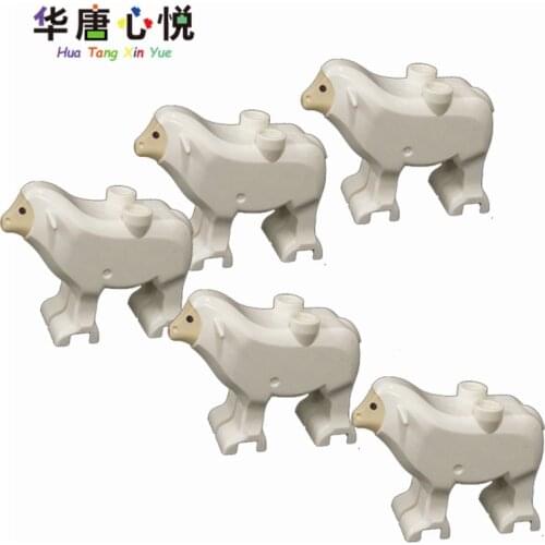 MOC 5 Pcs Sheep Animals Hobby Toys For Friends Educational DIY Models Gifts For Kids Accessory Animals Compatible Building Block