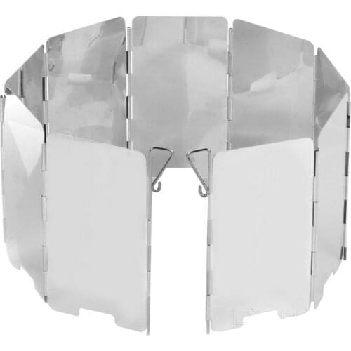 Aluminum Alloy 9 Plates Folding Outdoor Camping Stoves Wind Proof Screen Cooker Gas Stove Windshield