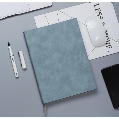 B5 Large Notebook Soft Leather Surface Art Exquisite Simple College Students Reading A4 Horizontal Line Diary Business Office Wo