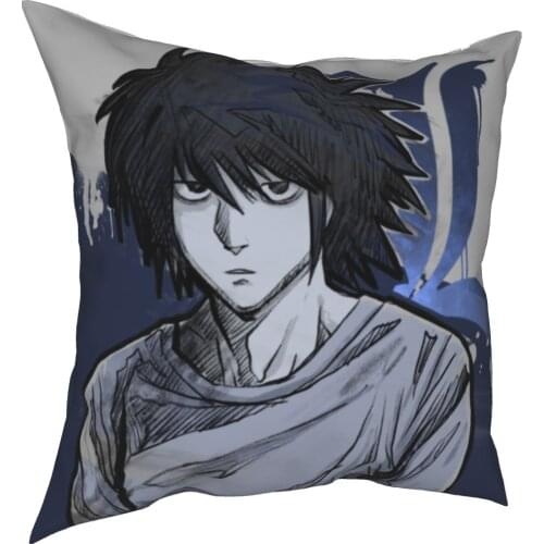 Death Note L Lawliet Ls Note Pillowcase Printing Polyester Cushion Cover Decoration Anime Pillow Case Cover Home Square 40*40cm