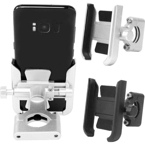 360 Degree Rotation Black Silver Motorcycle Phone Holder Bracket Aluminum Alloy Electric Vehicle Handlebar Mount for samsung MI