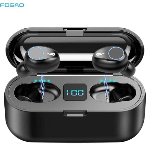 Bluetooth Earbuds TWS Wireless 5.0 Headphones Waterproof in-Ear Sports Earphone 2000mAh Charging Power Bank Headset Microphone