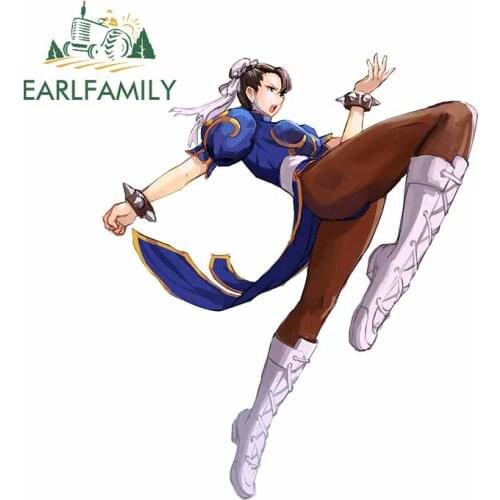 EARLFAMILY 13cm x 11cm for The King of Fighters Chun Li Cool Game Car Stickers Scratch-Proof Decal Waterproof Anime Decoration