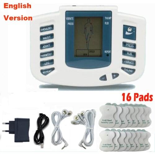 16pads Full Body Electrical Stimulator Relax Muscle Therapy Massager Massage Pulse Tens Acupuncture Health Care Slimming Machin