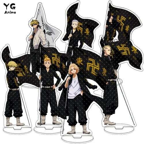 Anime Tokyo Revengers Figure Acrylic Stand Manjiro Ken Takemichi Hinata Atsushi Cosplay Model Plate Desk Decor Standing Fans Hot