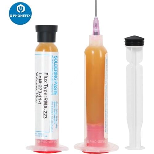 Soldering Paste Flux 10CC RMA-223 NC-559-ASM Solder Paste Flux Grease With Flexible Syringe Needle for PCB BGA IC Chips Welding