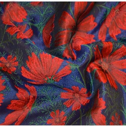 145cm width France import floral fashion Metallic Jacquard Brocade Fabric, 3D yarn dyed fabric for Women Dress