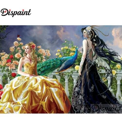 Dispaint Full Square/Round Drill 5D DIY Diamond Painting "Beautiful peacock" Embroidery Cross Stitch 3D Home Decor A12594