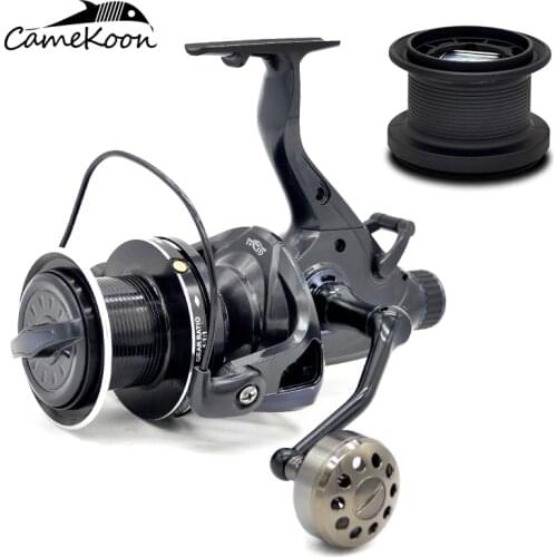 CAMEKOON Baitfeeder Spinning Reel 10KG Max Drag 7+1 Ball Bearings Dual Brake System Carp Catfish Fishing Reel