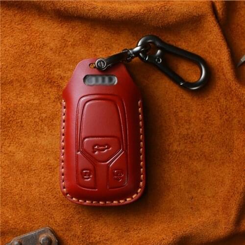 EASYANT Leather Key Cover Case Bag Keyless Fit for Audi Car Key Case A4A5A6 Leather Key Cover