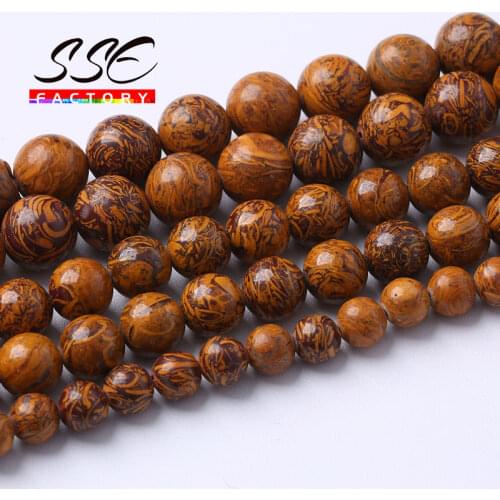 Round Natural Elephant Skin Jaspers Stone Beads Loose Spacer Beads For Jewelry Making DIY Bracelet Accessories 4/6/8/10/12mm 15"