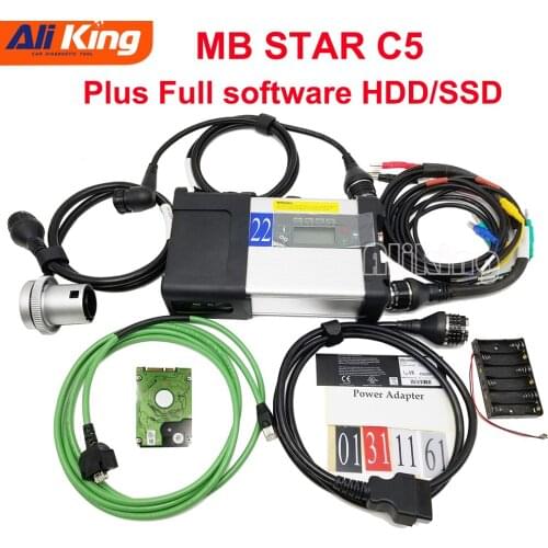 MB Star C5 SD Connect Compact 5 Star Diagnosis C5 with WIFI and 2020.12 Software HDD/SSD Multi-Langauge for Cars and Trucks