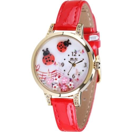 MN2033 MINI watch glass 3D gift watches DIY Handmade Genuine Leather Quartz Ladies watch 1pc+free shipping