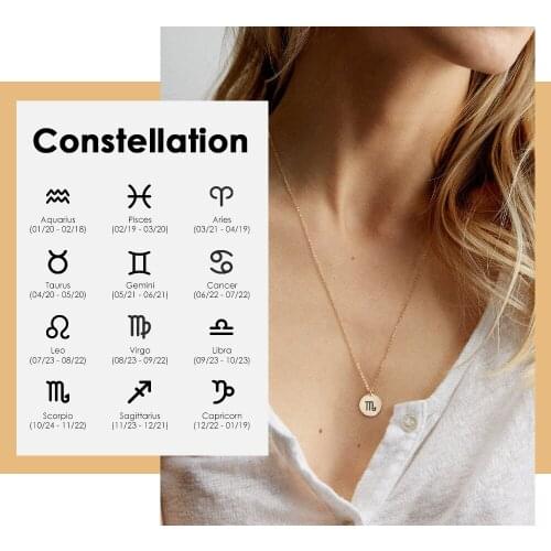 Visunion Trendy Necklace Personality 316L Stainless Steel Necklace Gold Silver Color Constellation Style Jewelry Necklace New