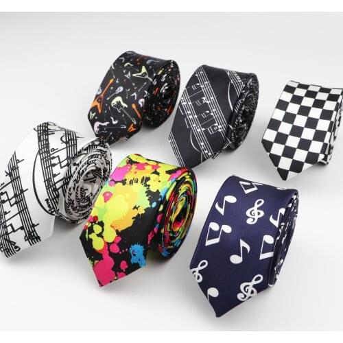 Men Fashion Style Slim Necktie Skinny Music Tie Simplicity Design 5cm Width Mens For Party Formal Designer Ties