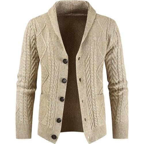 2020 New winter warm Men Brand Casual Slim Fit Male Sweaters Cardigan Horns Thick Sweater fashion button top coat dropshipping