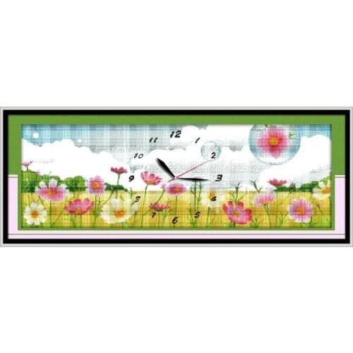 Spring is in the air cross stitch kit 14ct 11ct count print canvas wall clock stitching embroidery DIY handmade needlework