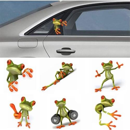 3D Car Peep Frog Sticker Animal Funny Window Vinyl Decal Stickers Motorcycle Decoration Auto Cute Cartoon Decal Car Accessories