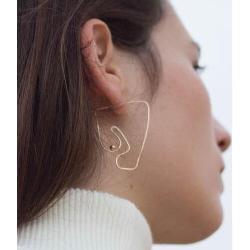 Original Lady Boobs Stud Earrings For Women 2021 Abstract Body Lines Gold Copper Wire Silver Color Earrings Jewellery Bijoux