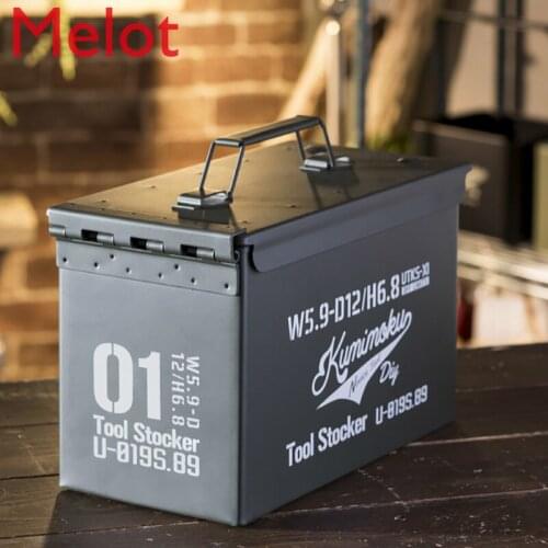 Outdoor Camping Charcoal Storage Box Waterproof Dustproof Toolbox Retro Ammunition Chest Sealed Storage Box