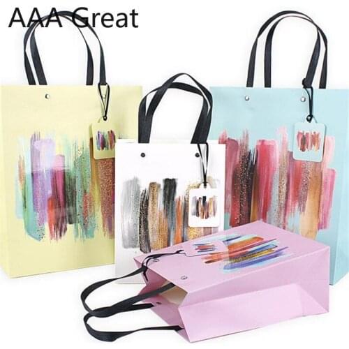 48Pcs/Lot Kraft Paper Bags Food Tea Small Gift Bags Sandwich Bread Pouches Party Wedding Supplies Wrapping Gift Takeout Take Out