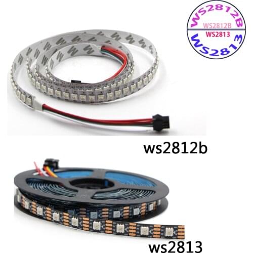 WS2812B / WS2813 Dual-Signal LED Pixel Strip Smart RGB Individually Addressable Tape Light waterproof IP30/65/67 DC5V Lighting